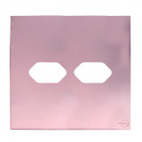 Placa p/ 2 Tomadas 4x4 - Novara Glass Ouro Rose